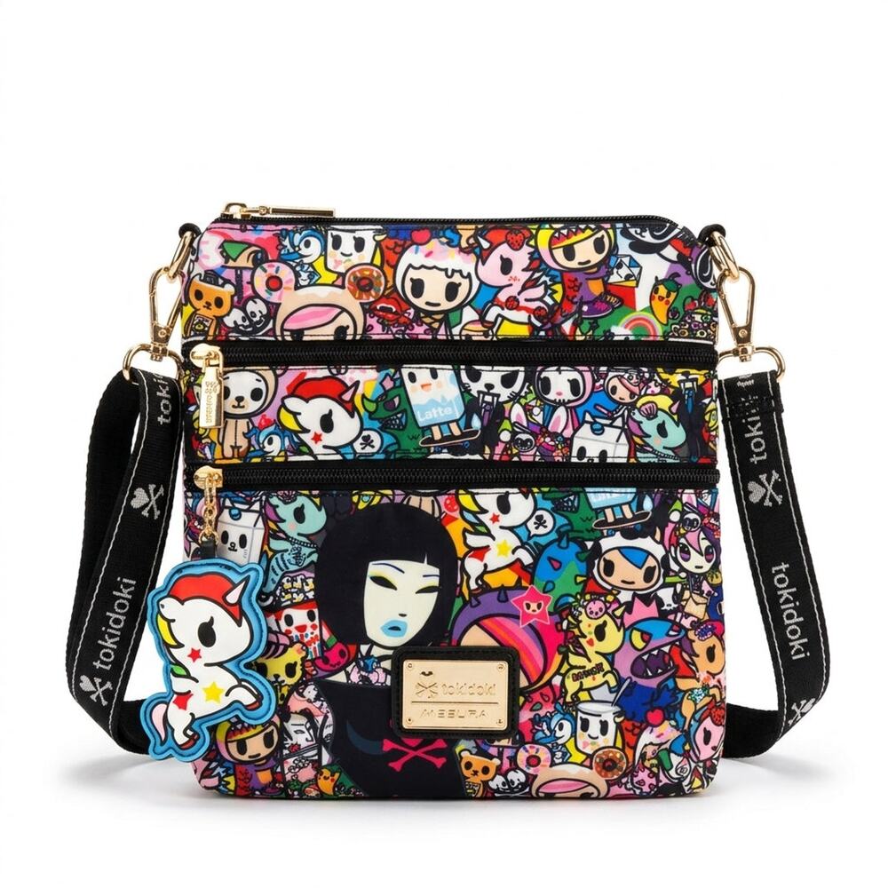 tokidoki Multi-Zipper Cartoon Print Crossbody Bag